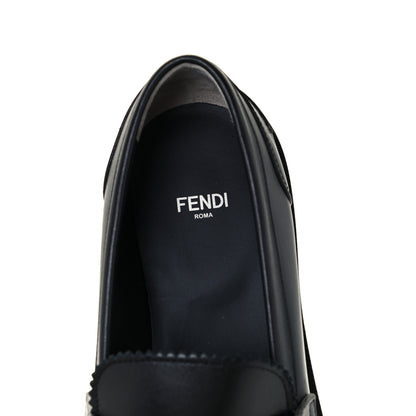 Fendi Calfskin Karligraphy Loafers 39 Black 9 of 9