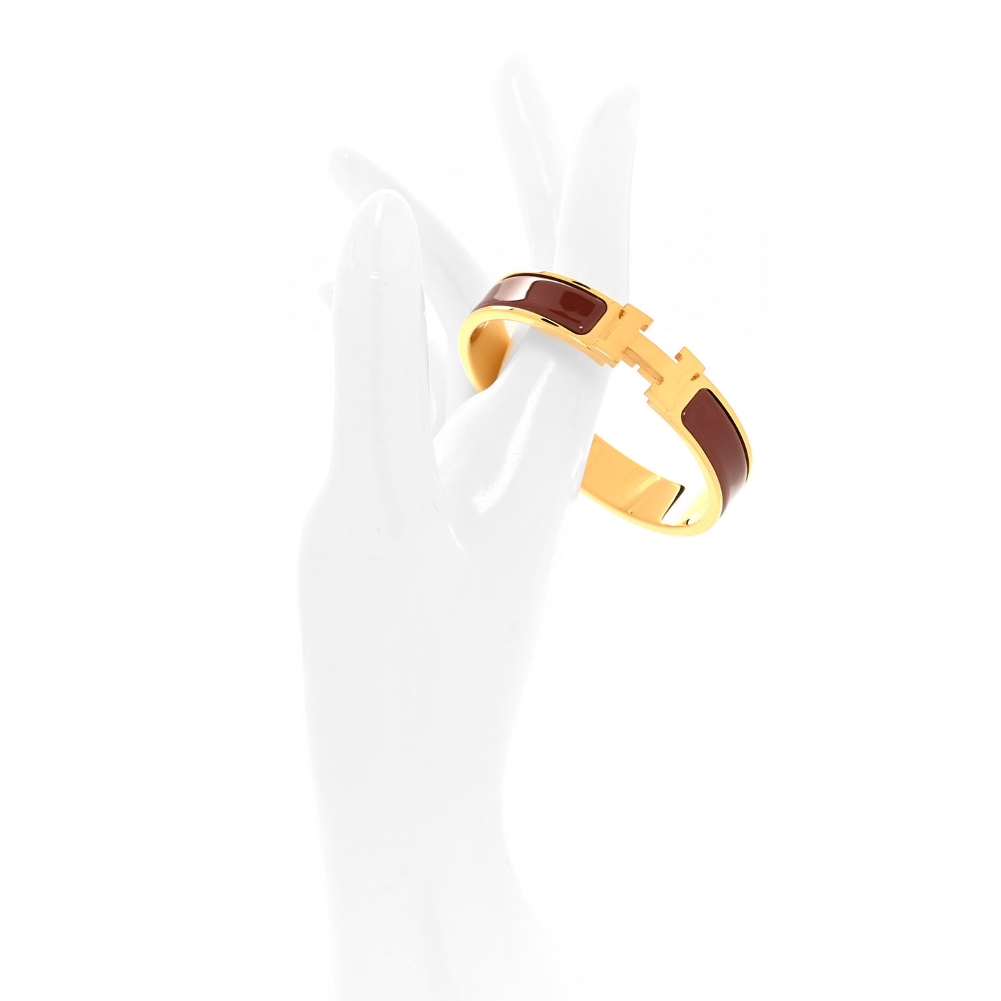 Enamel Narrow Clic Clac H Bracelet PM Rouge Baroque