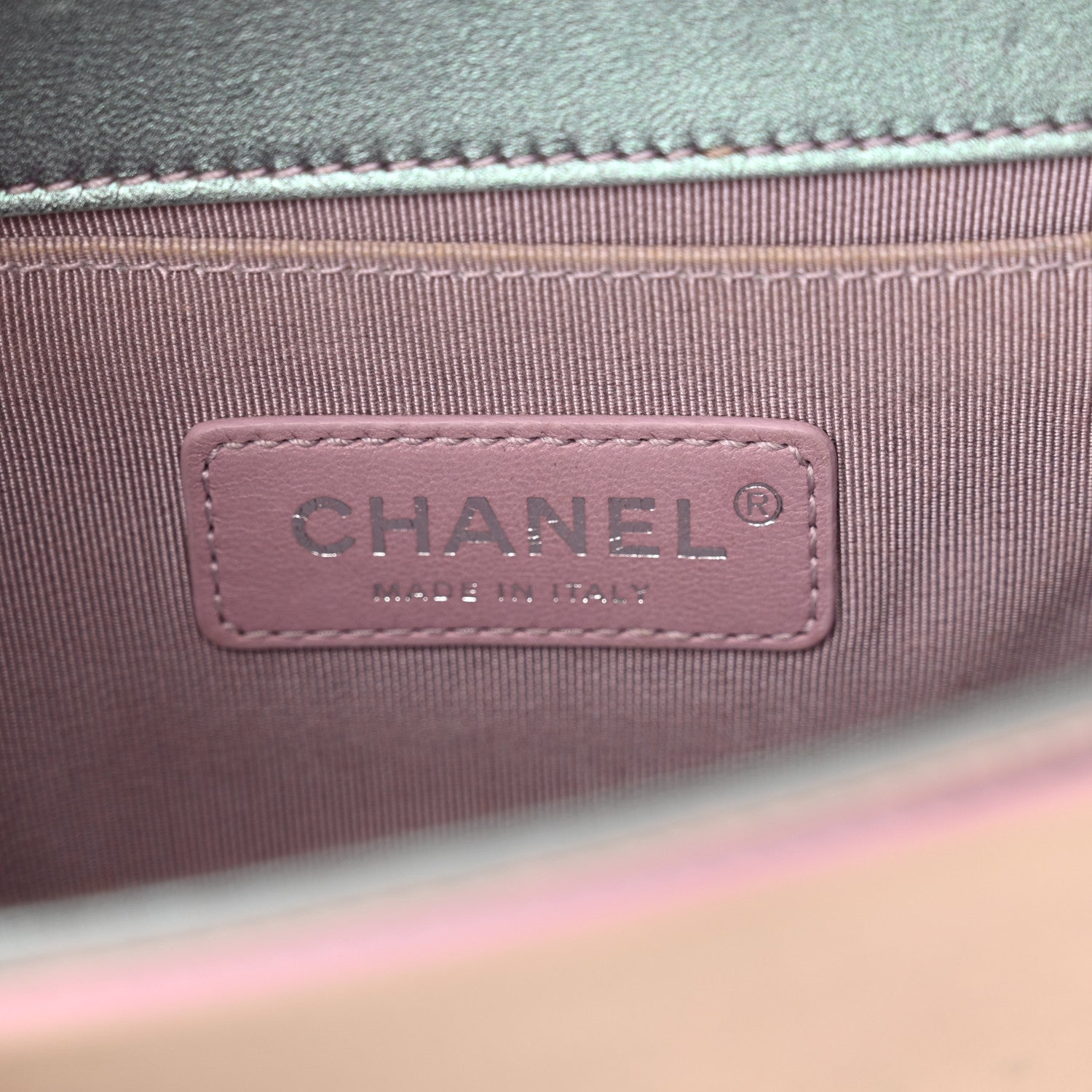 Chanel Iridescent Patent Calfskin PVC Quilted Small Boy Flap Light Purple 6 of 16