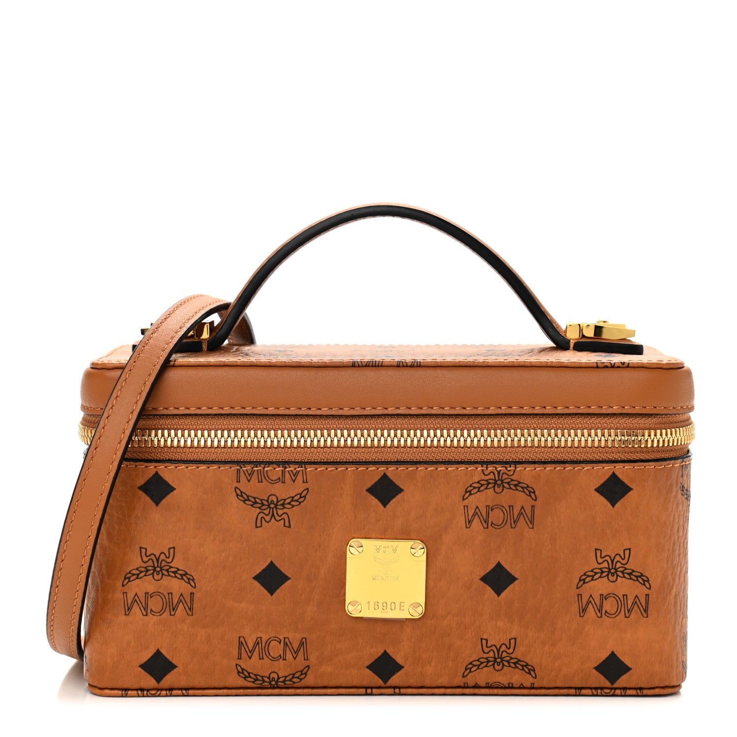 MCM Visetos Vanity Case Cognac 1 of 9