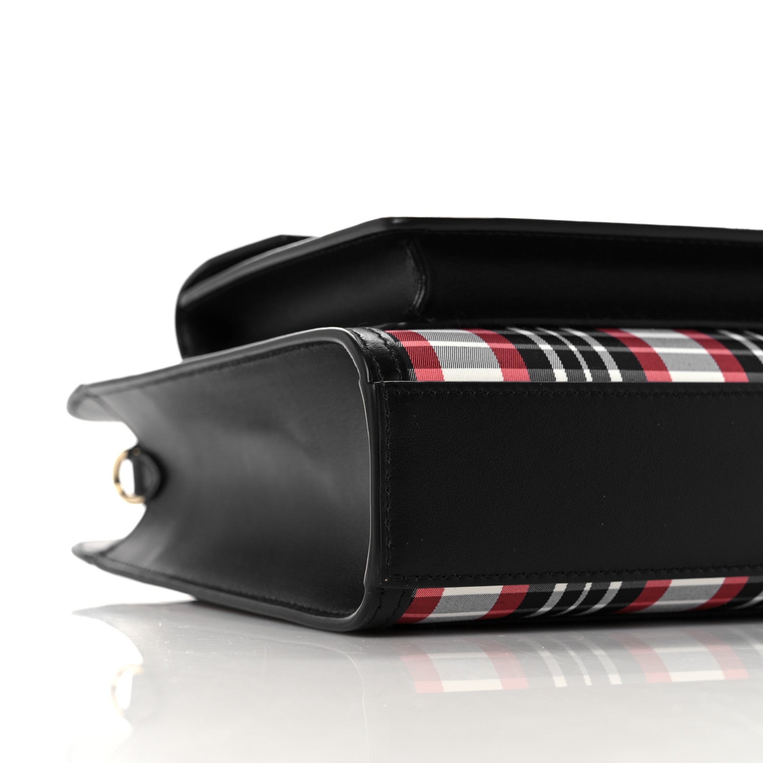 Burberry Calfskin Nylon Tartan Mini Pocket Bag Bright Red 9 of 11