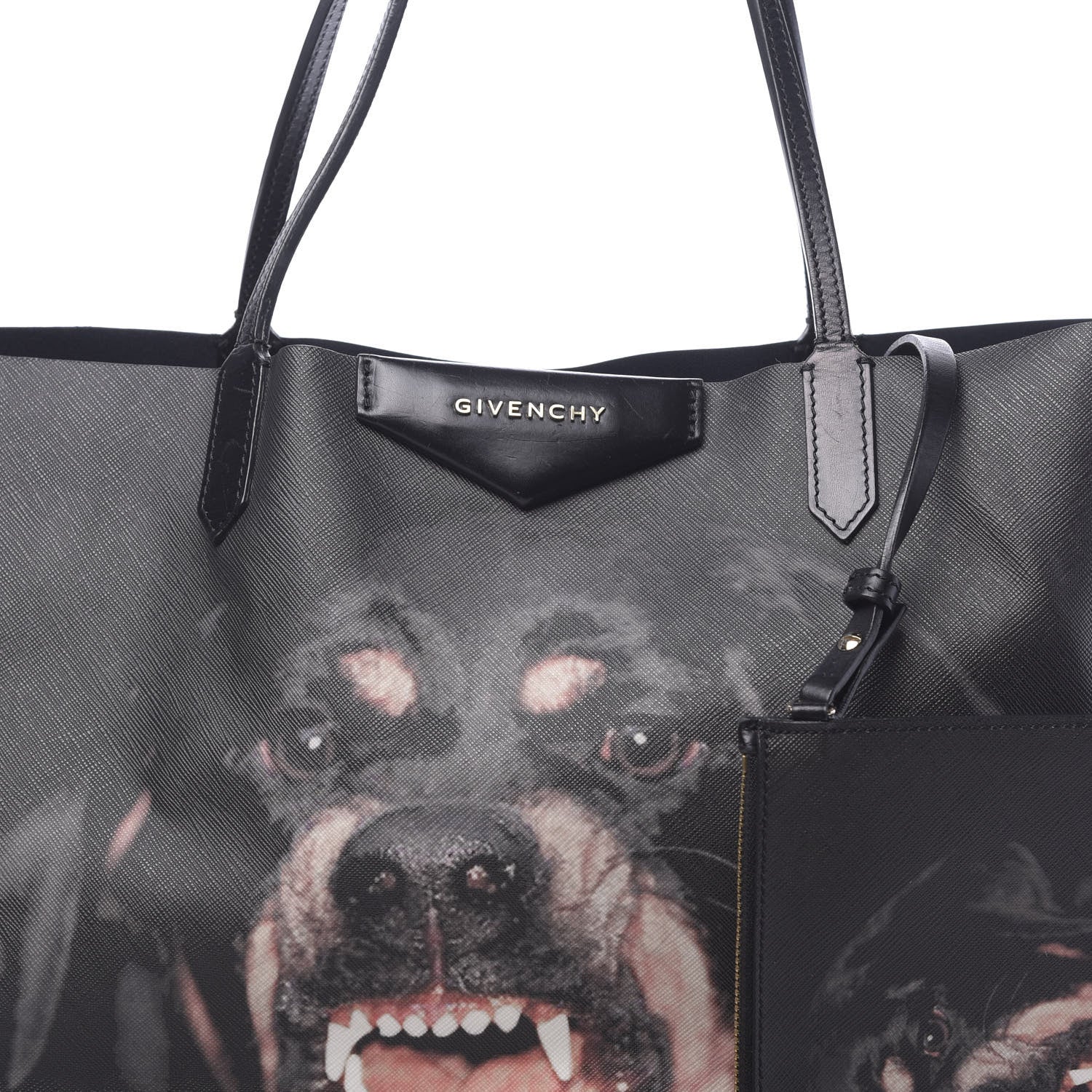 Givenchy Textured Coated Canvas Rottweiler Pint Large Antigona Tote Black 7 of 11