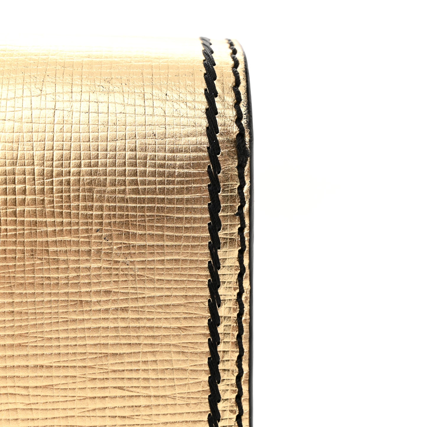 Metallic Calfskin Small Madison Buckle Bag Gold