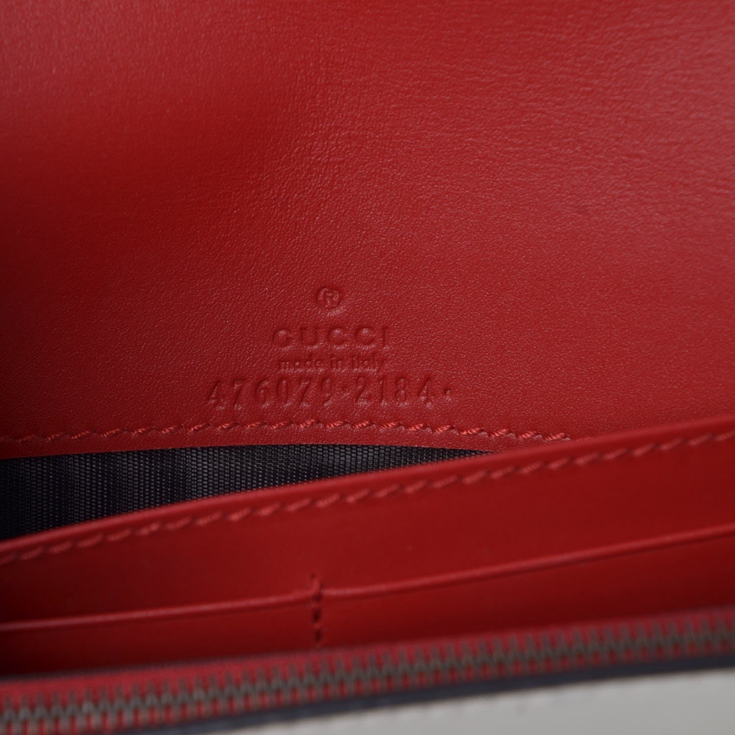 Gucci Calfskin Queen Margaret Chain Wallet Blue Agata Hibiscus Red Mystic White 6 of 6