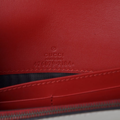 Gucci Calfskin Queen Margaret Chain Wallet Blue Agata Hibiscus Red Mystic White 6 of 6