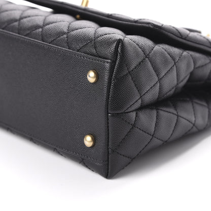 Chanel Caviar Lizard Embossed Quilted Small Coco Handle Flap Black 7 of 11