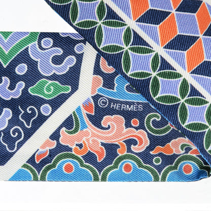 Hermes Silk Collections Imperiales Twilly Lavande Bleu Orange 4 of 5