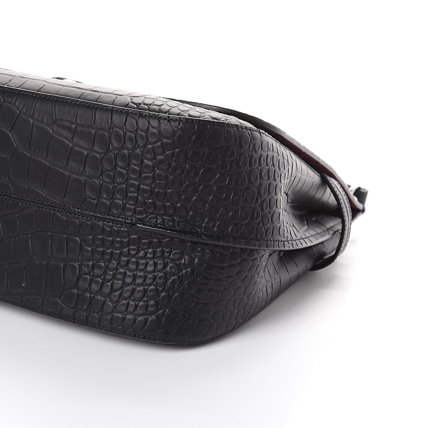 Mulberry Calfskin Crocodile Embossed Amberley Satchel Black 8 of 8