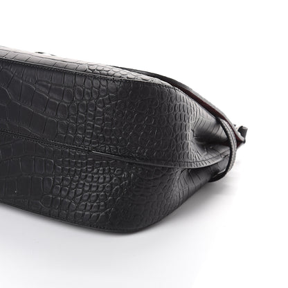 Mulberry Calfskin Crocodile Embossed Amberley Satchel Black 8 of 8