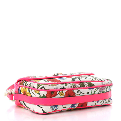 Gucci Canvas Flora Floral Shoulder Bag White Fuchsia Fluo 4 of 11