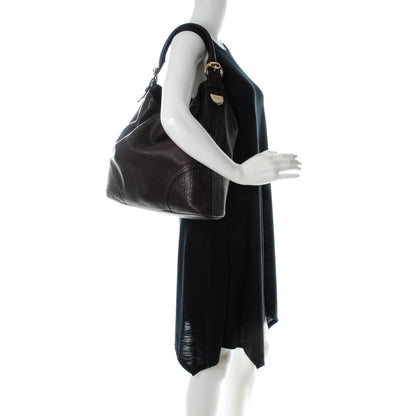Gucci Calfskin Guccissima Trim Large Signoria Hobo Dark Brown 6 of 16