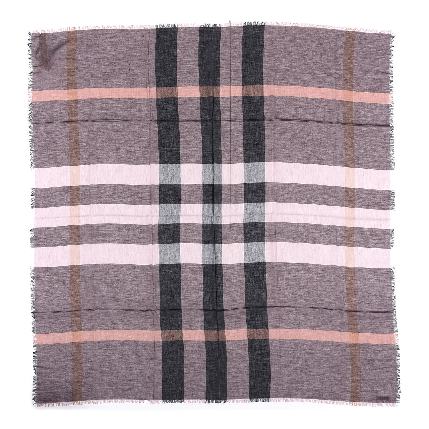 Burberry Modal Wool Relaxed Mega Check Square Scarf Antique Rose 1 of 3