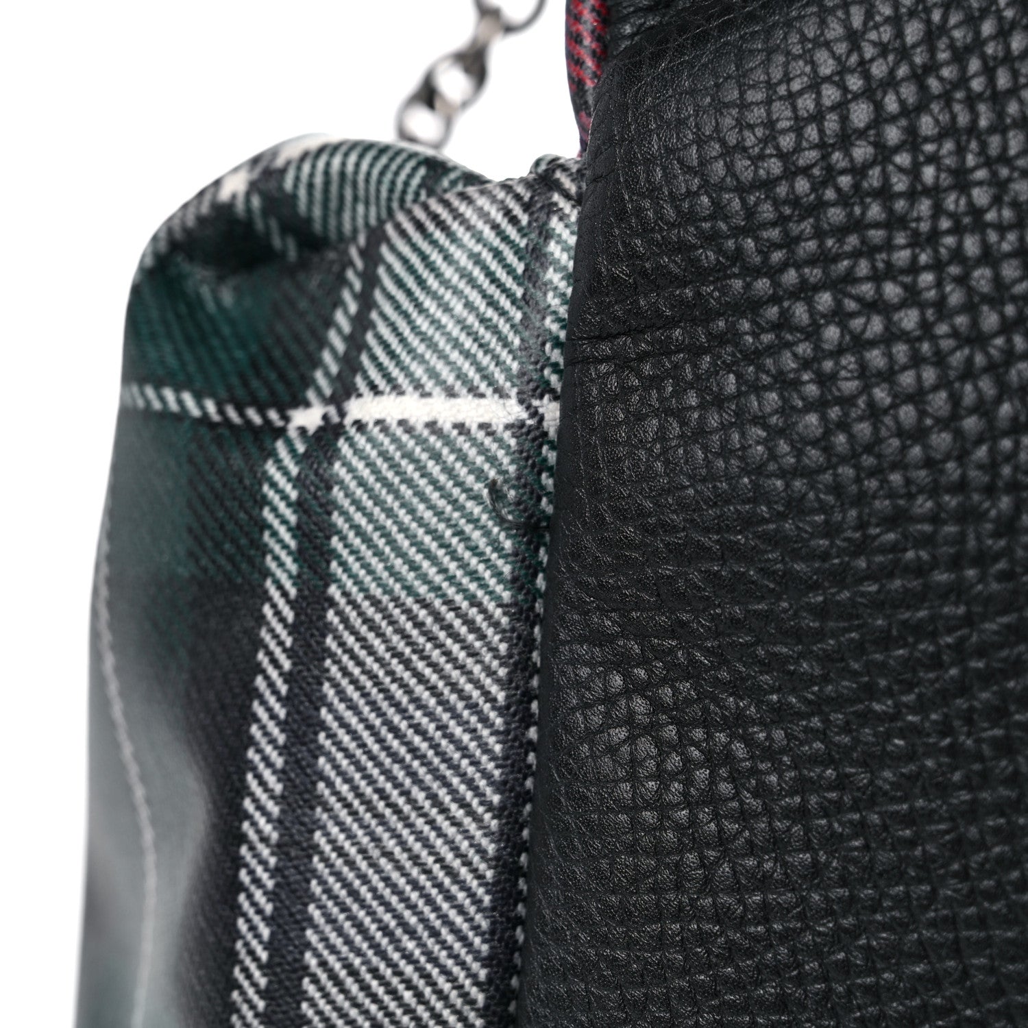 Burberry Laminated Tartan Patchwork Medium Rucksack Backpack Military Red 12 of 18
