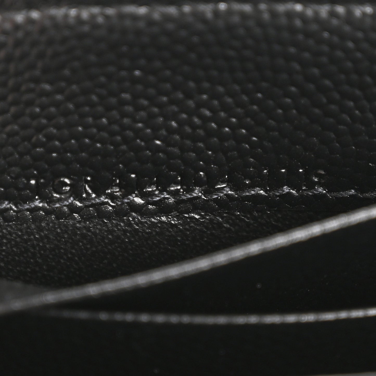 Grain De Poudre Matelasse Chevron Small Monogram Envelope Wallet Black