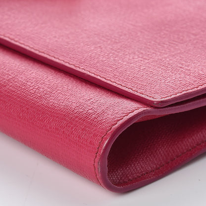 Saint Laurent Textured Calfskin Y Ligne Clutch Fuchsia 10 of 13