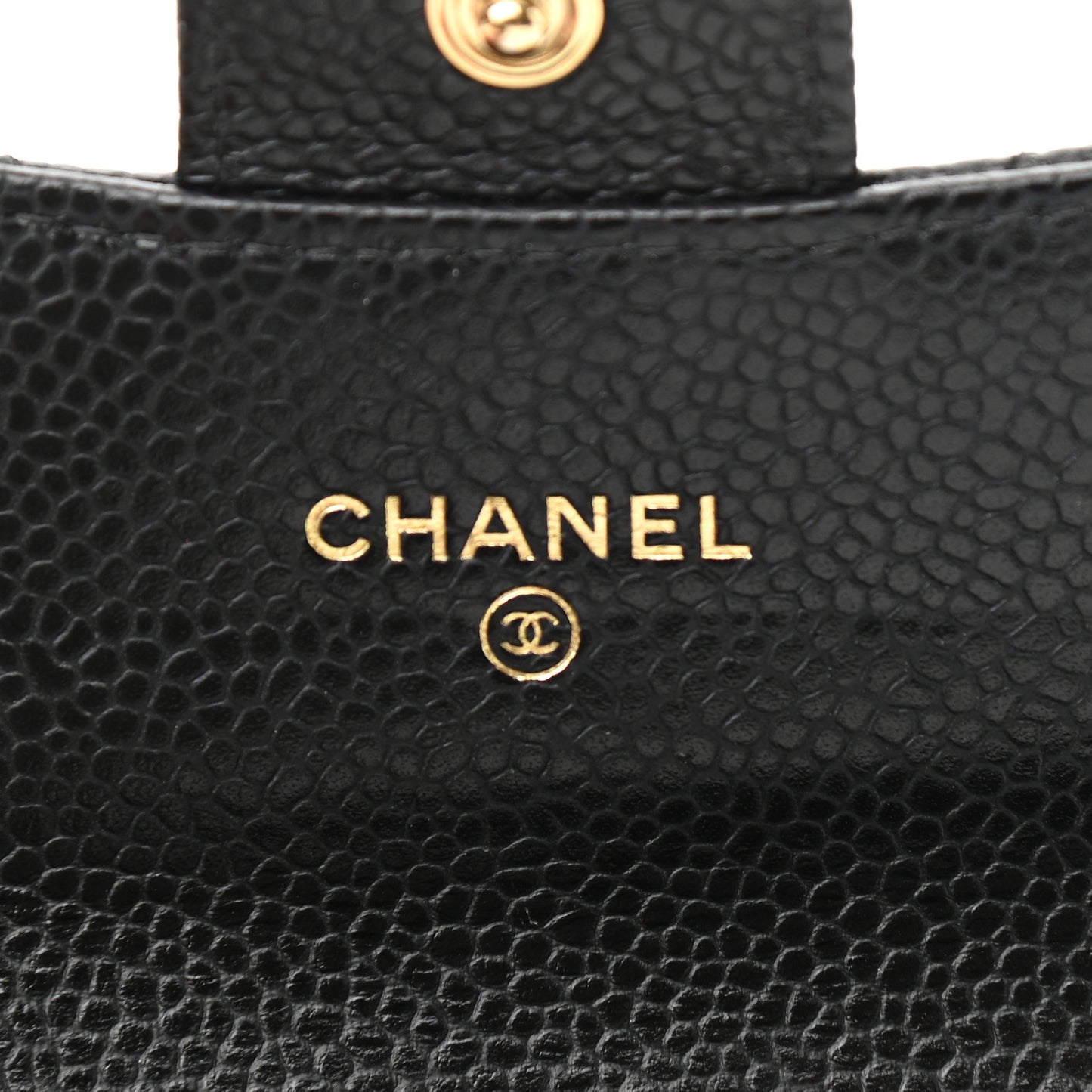 Caviar Quilted Flap Card Holder Wallet Black