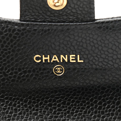 Chanel Caviar Quilted Flap Card Holder Wallet Black 6 of 9