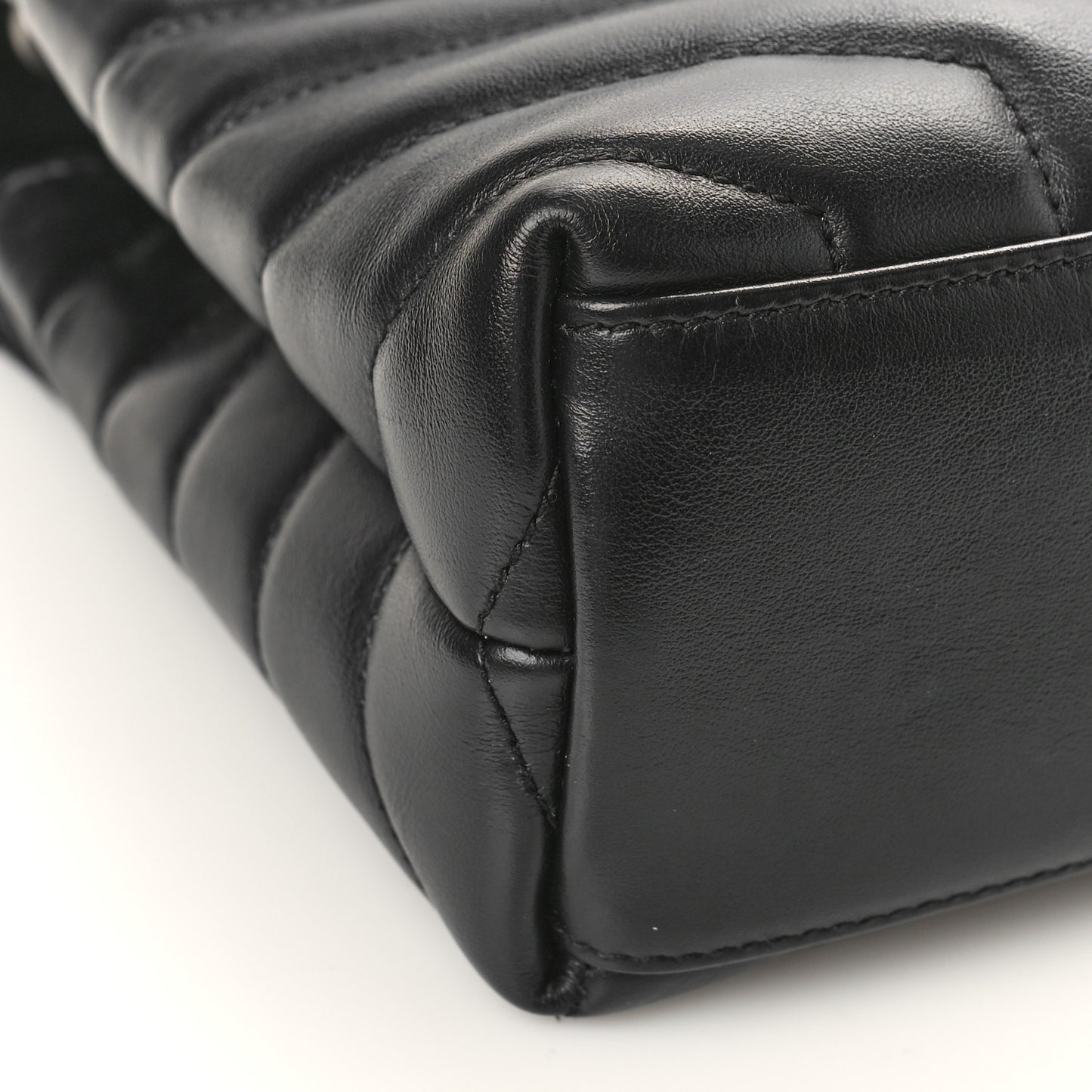 Calfskin Y Quilted Monogram Small Loulou Chain Satchel Black