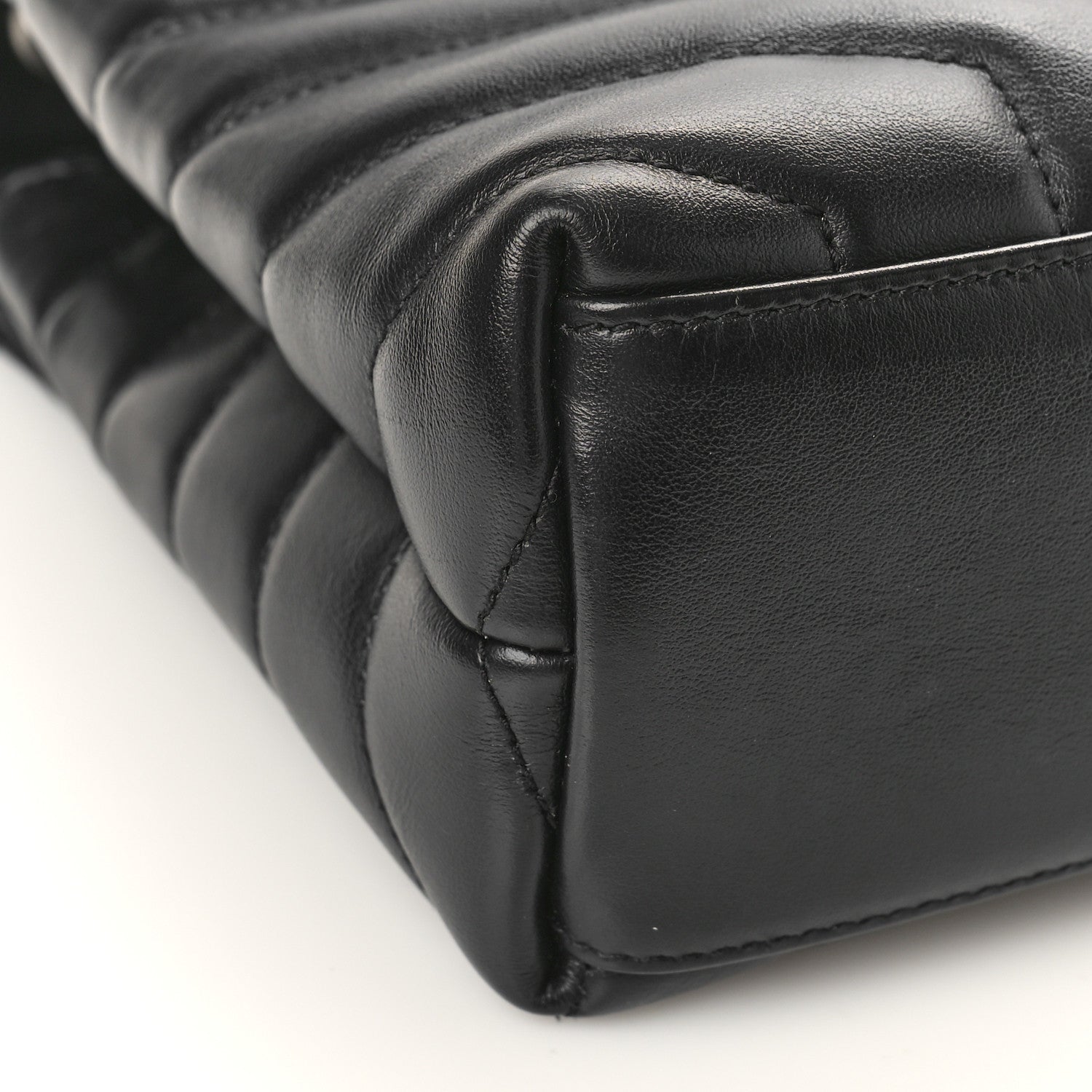 Saint Laurent Calfskin Y Quilted Monogram Small Loulou Chain Satchel Black 7 of 8