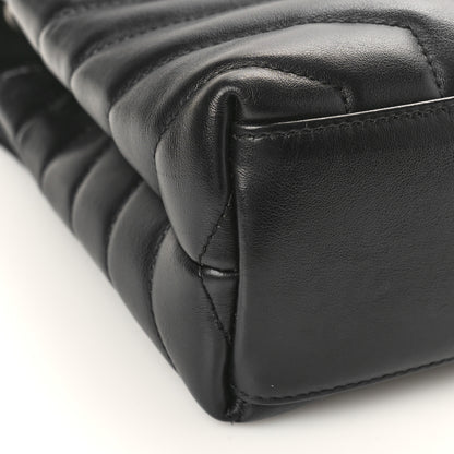 Saint Laurent Calfskin Y Quilted Monogram Small Loulou Chain Satchel Black 7 of 8