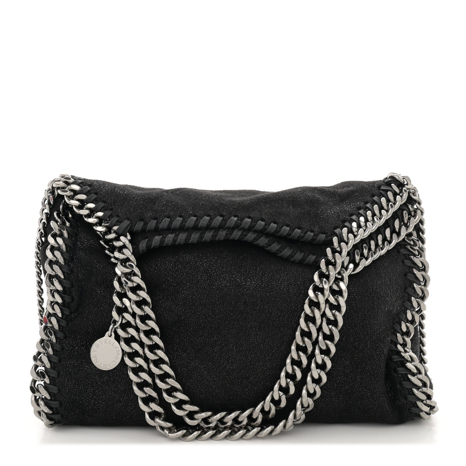 Stella McCartney Shaggy Deer Mini Falabella Fold Over Tote Black 1 of 9