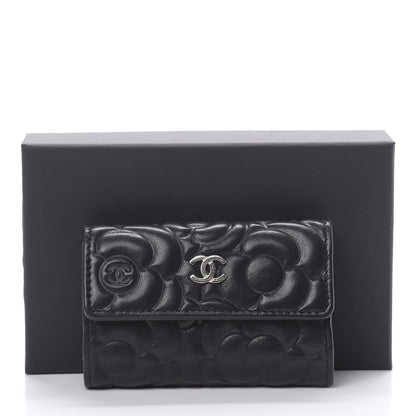 Chanel Goatskin Camellia Embossed 4 Key Holder Black 11 of 11