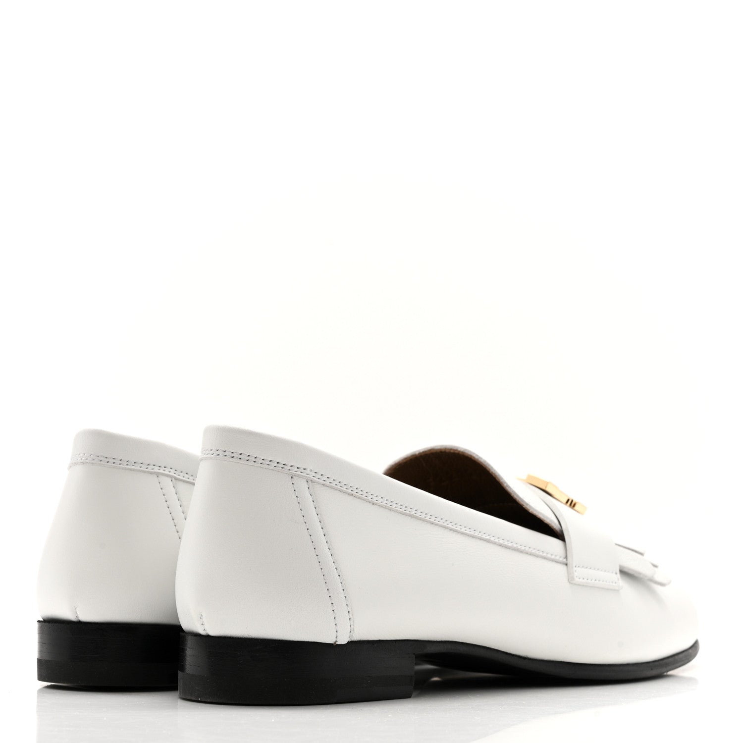 Hermes Calfskin Womens Royal Loafers 35 White 4 of 10