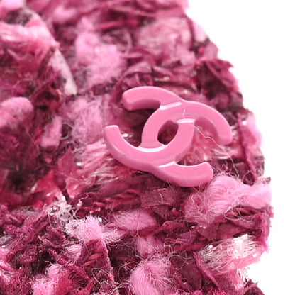 Chanel Tweed Camellia Pin Brooch Pink 3 of 3