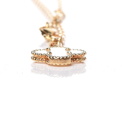 Van Cleef & Arpels 18K Yellow Gold Mother of Pearl Onyx 6 Motifs Magic Alhambra Necklace 6 of 7