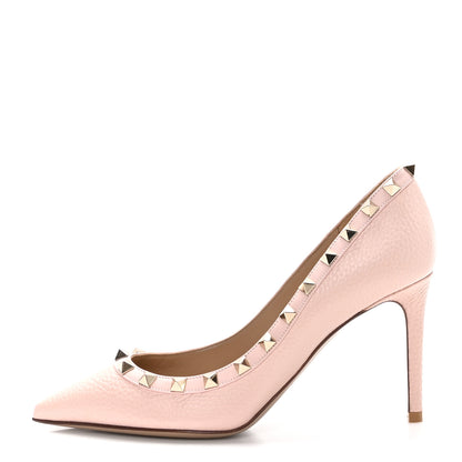 Valentino Garavani VALENTINO GARAVANI Pebbled Calfskin Rockstud 85mm Pumps 36 Rose Quartz 1 of 8