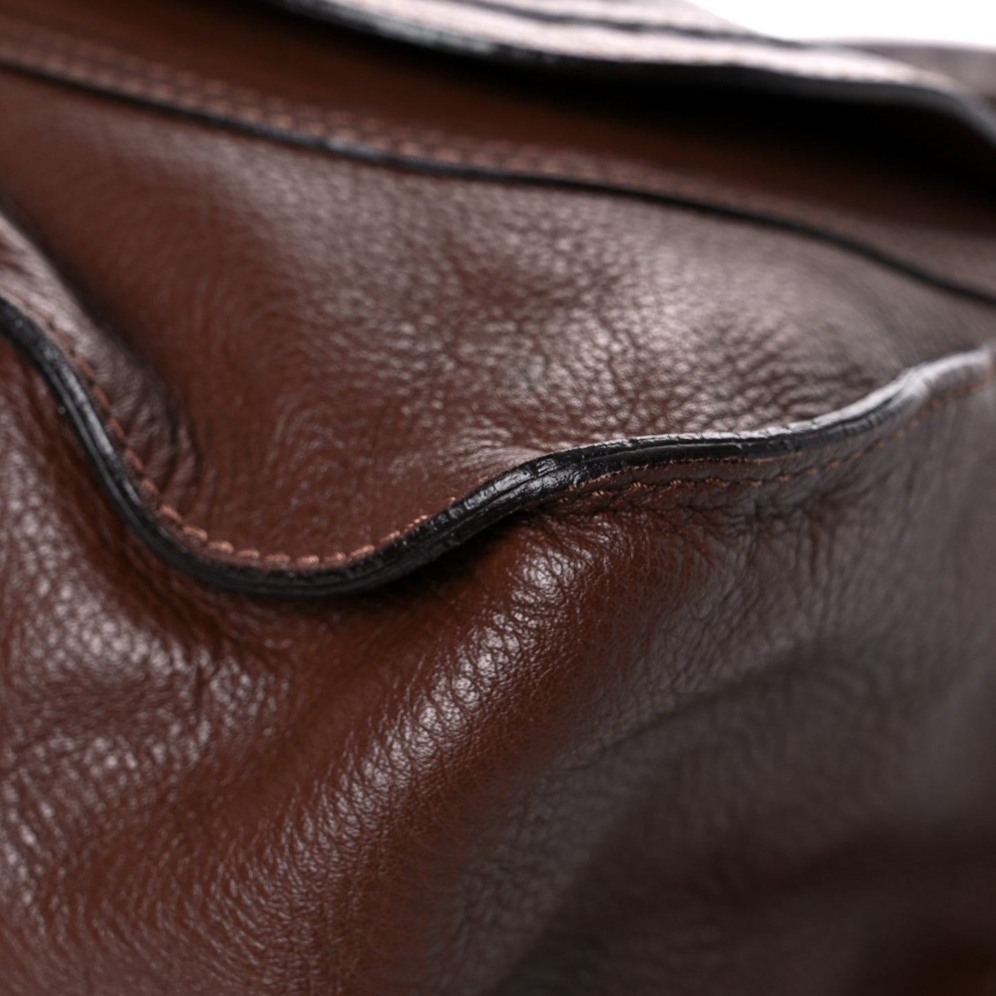 Calfskin Large Marcie Satchel Brown Seed