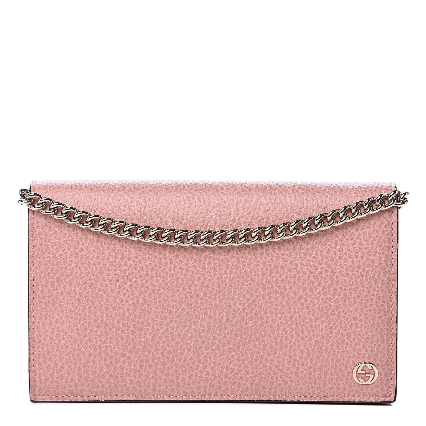 Dollar Calfskin Medium Betty Chain Wallet Soft Pink