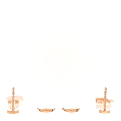 Hermes 18K Rose Gold Diamond Kelly Clochette Drop Earrings 3 of 5