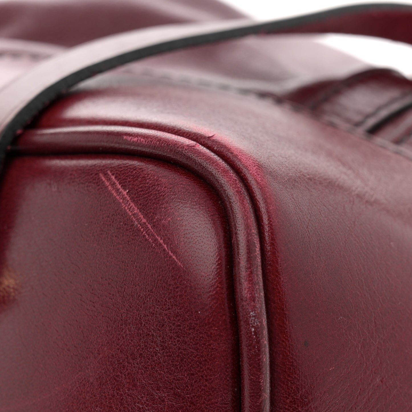 Lambskin Whipstitch Medium Tote Burgundy