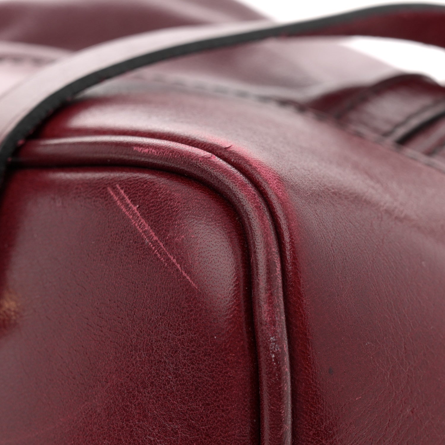 Burberry Lambskin Whipstitch Medium Tote Burgundy 10 of 15