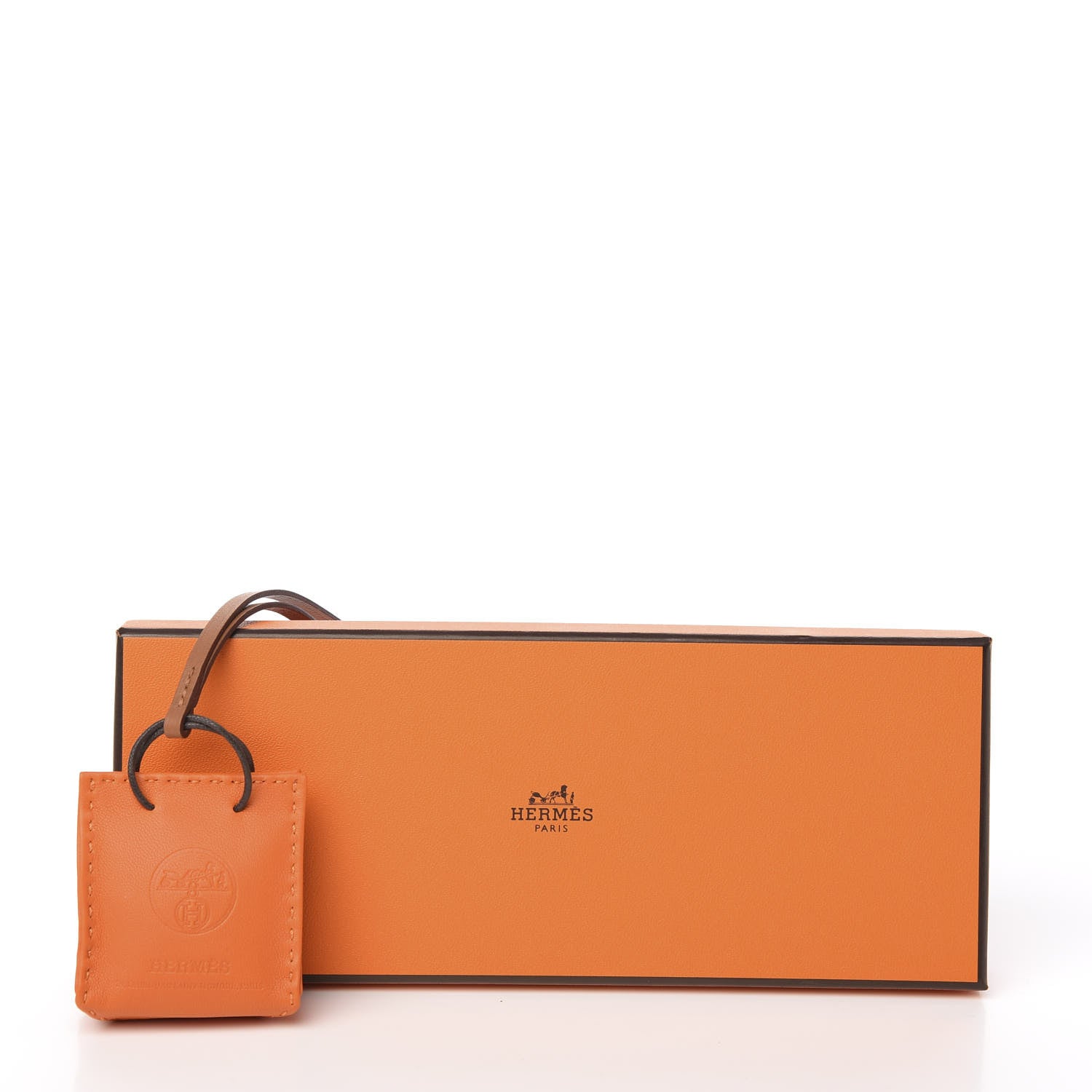 Hermes Milo Lambskin Swift Shopping Bag Charm Feu Gold 3 of 3