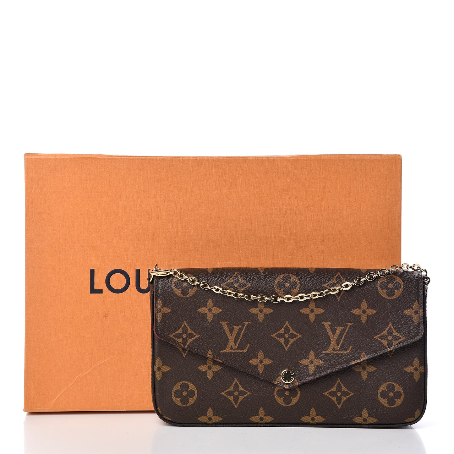 Monogram Pochette Felicie Chain Wallet Fuchsia