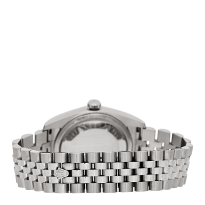 Rolex Stainless Steel 18K White Gold Diamond 36mm Oyster Perpetual Datejust Watch Bronze Waves 116234 4 of 4