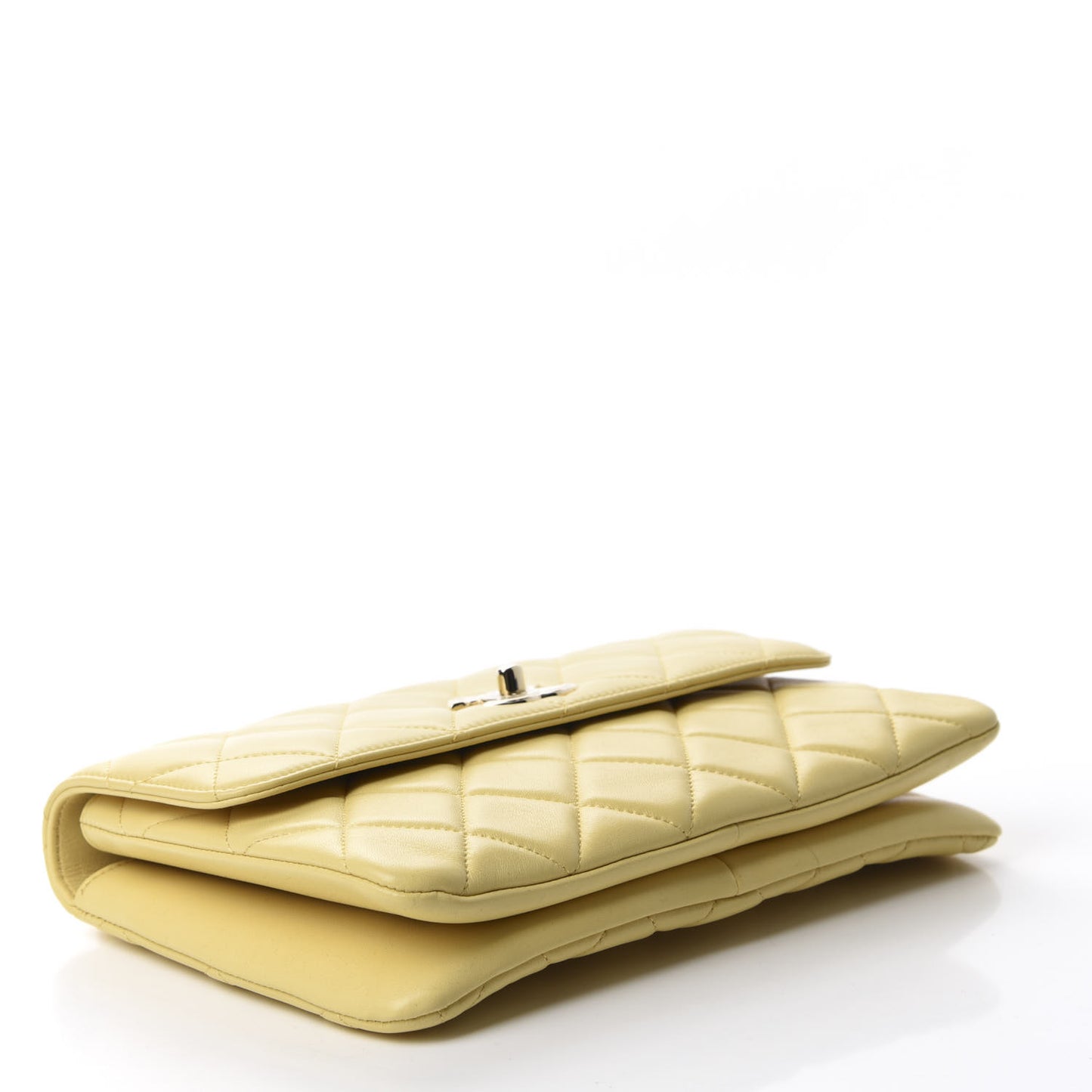 Lambskin Quilted Medium Trendy CC Flap Yellow