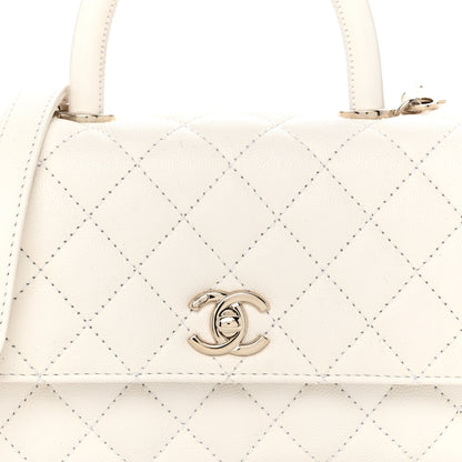 Chanel Caviar Quilted Mini Coco Handle Flap White 8 of 10