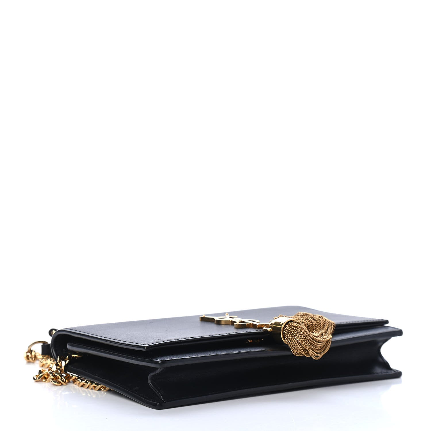 Saint Laurent Smooth Calfskin Classic Monogram Kate Tassel Chain Wallet Black 3 of 4