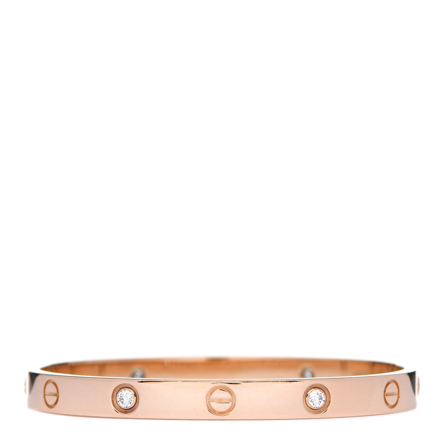 Cartier 18K Pink Gold 4 Diamond LOVE Bracelet 17 2 of 5