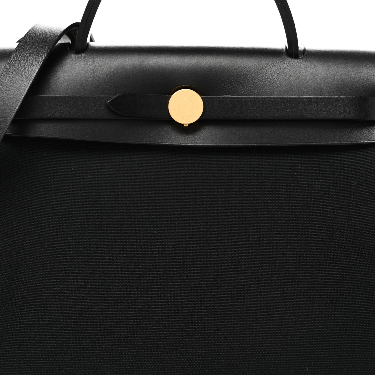 Hermes Military Toile Vache Hunter Herbag Zip Retourne 31 PM Black 9 of 12