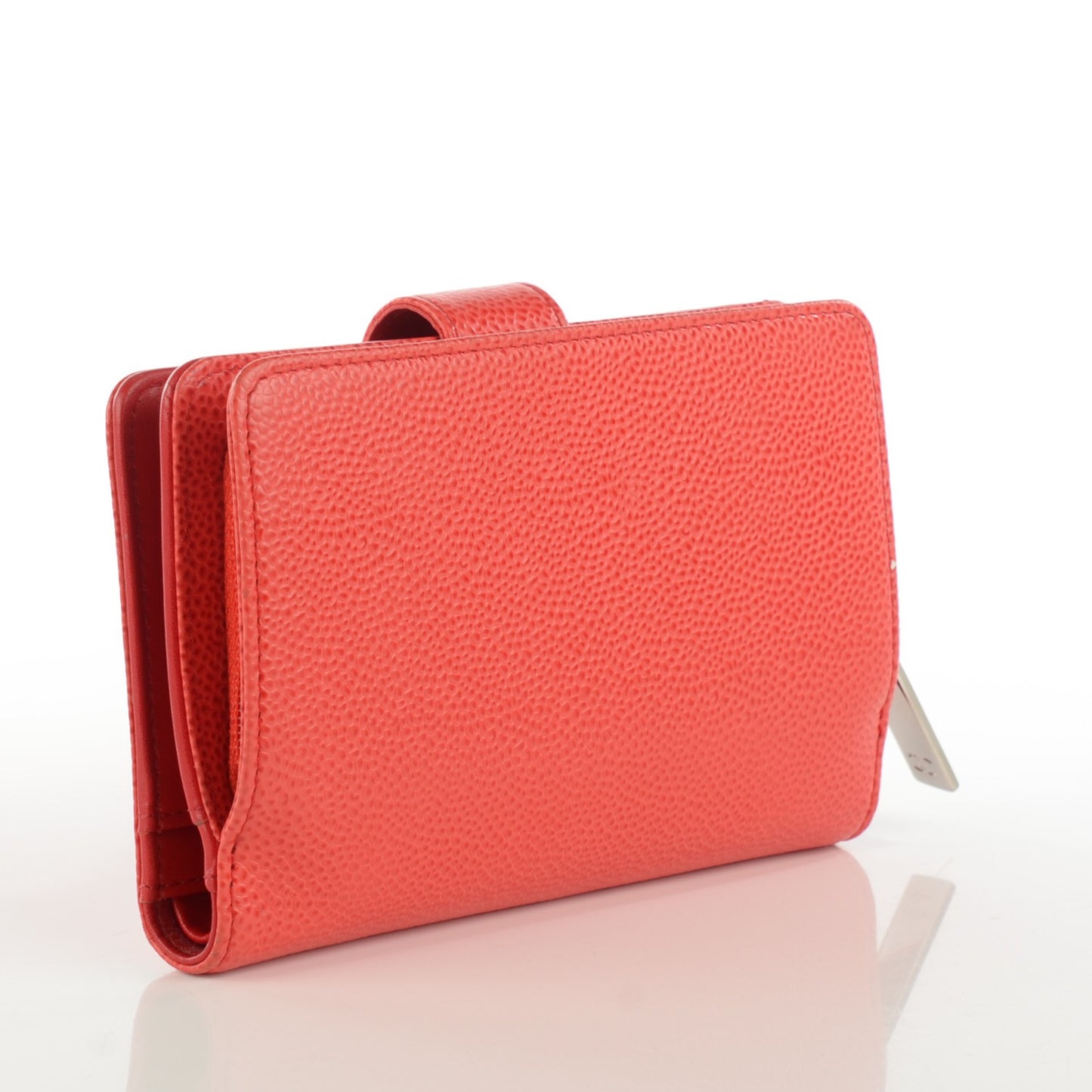 Caviar Timeless CC L-Zip Pocket Wallet Light Red