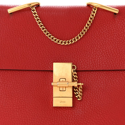 Chloe Grained Lambskin Drew Shoulder Bag Plaid Red 8 of 14