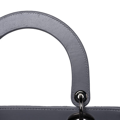 Christian Dior Lambskin Cannage Medium Lady Dior Crystal Strap Grey 14 of 16