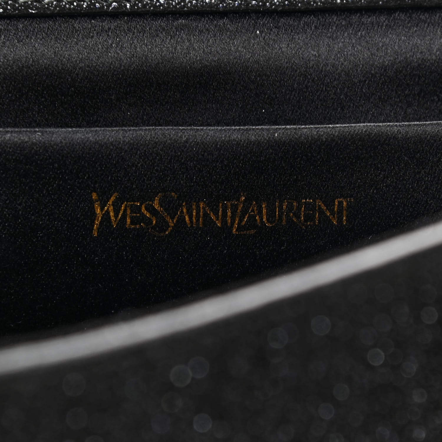Saint Laurent Glitter Calfskin Classic Y Ligne Clutch Black 6 of 7