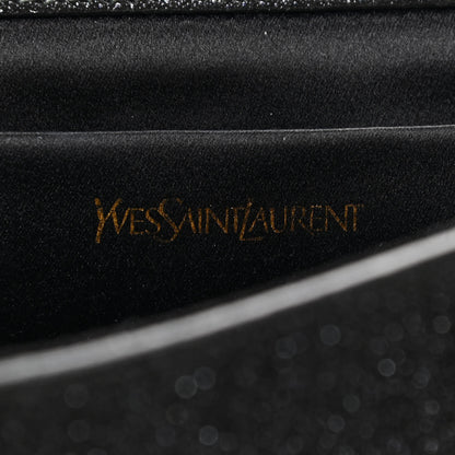 Saint Laurent Glitter Calfskin Classic Y Ligne Clutch Black 6 of 7