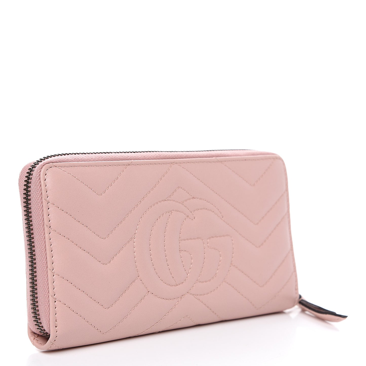 Calfskin Matelasse GG Marmont Zip Around Wallet Perfect Pink