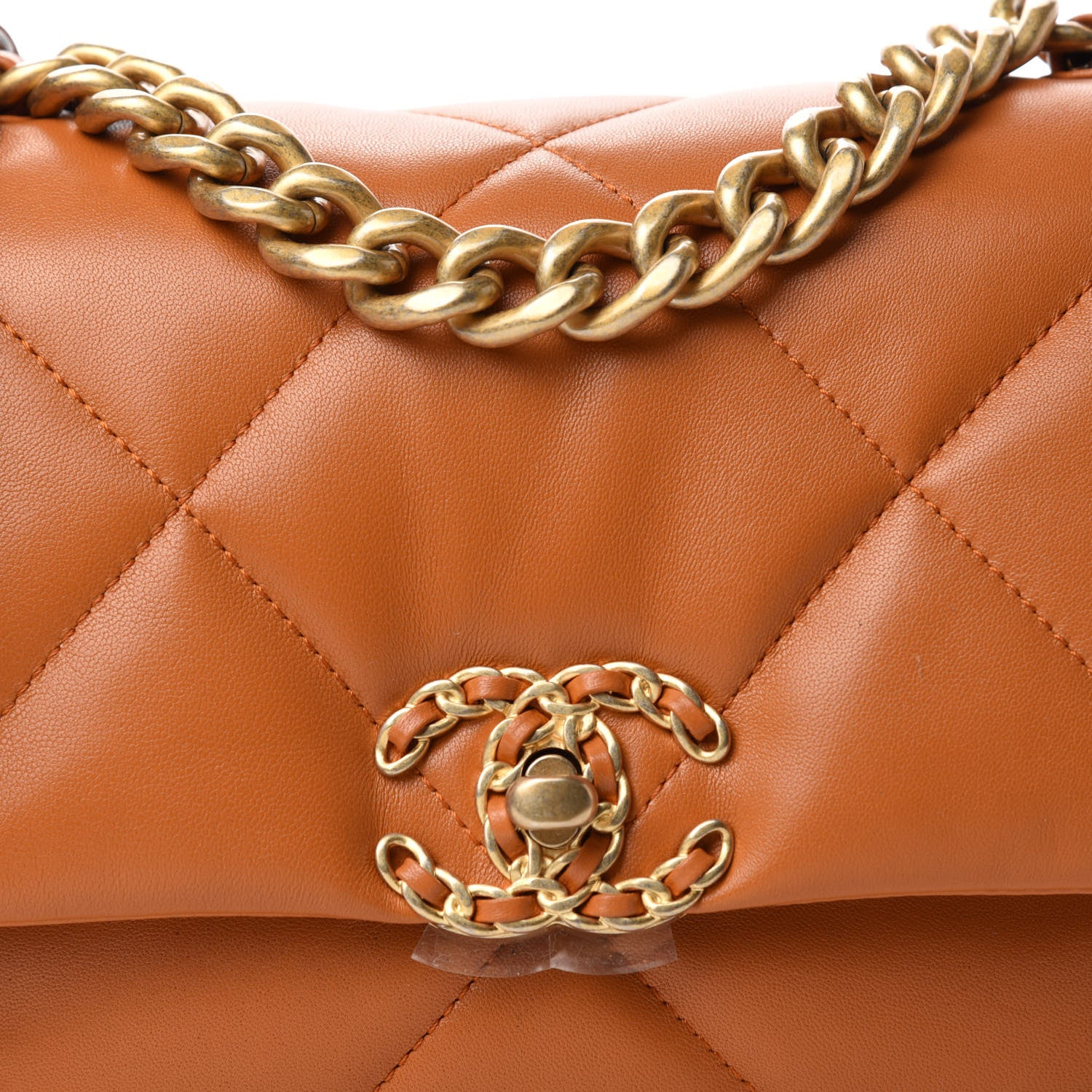 Chanel Lambskin Quilted Medium Chanel 19 Flap Light Brown 9 of 10